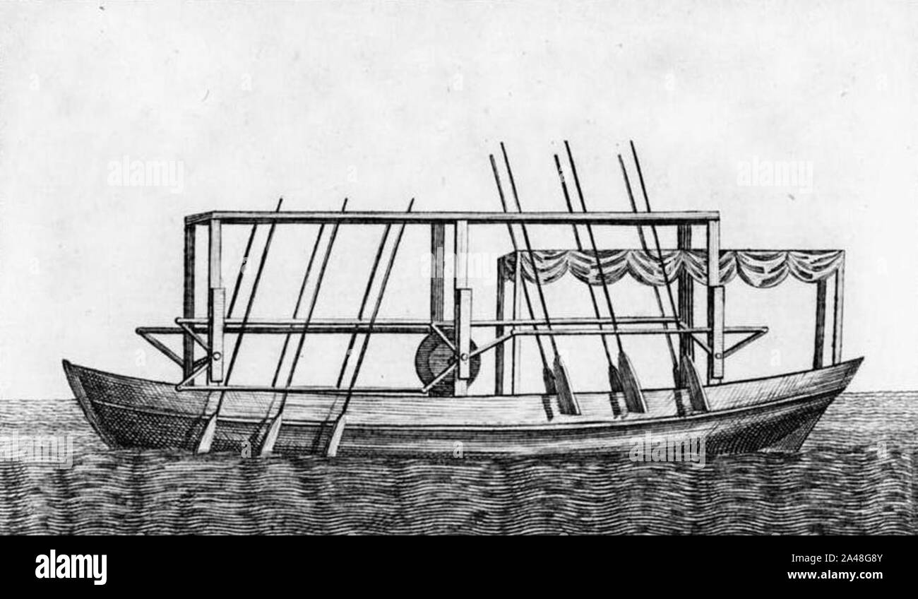 Fitch's Steam Boat 1786 (cropped). Stock Photo