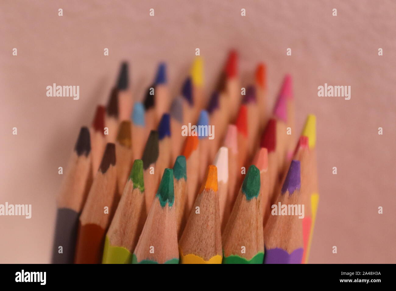 A group of water-color pencils Stock Photo