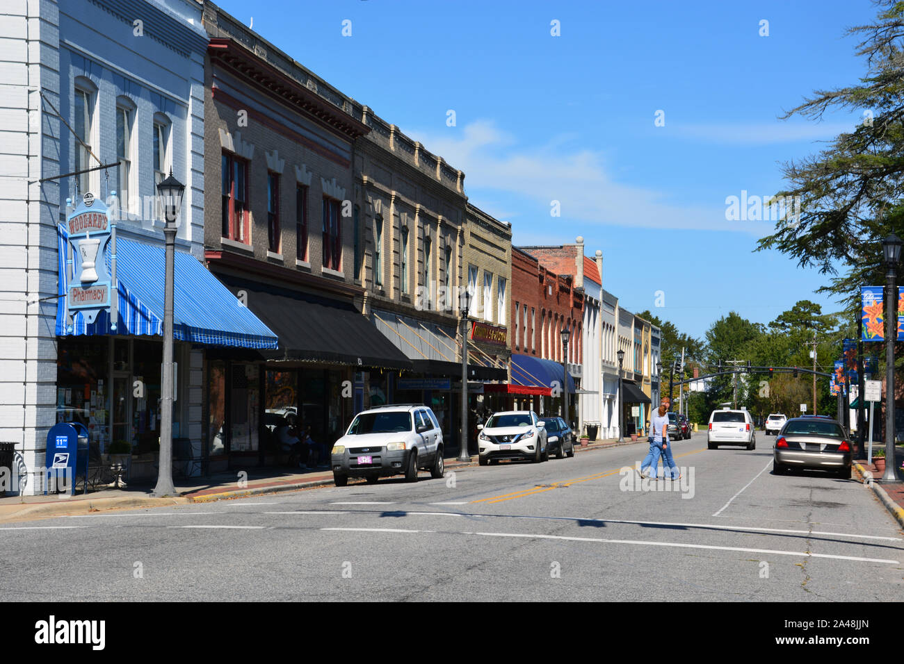 A quiet Saturday morning outside stores on Church Street in downtown