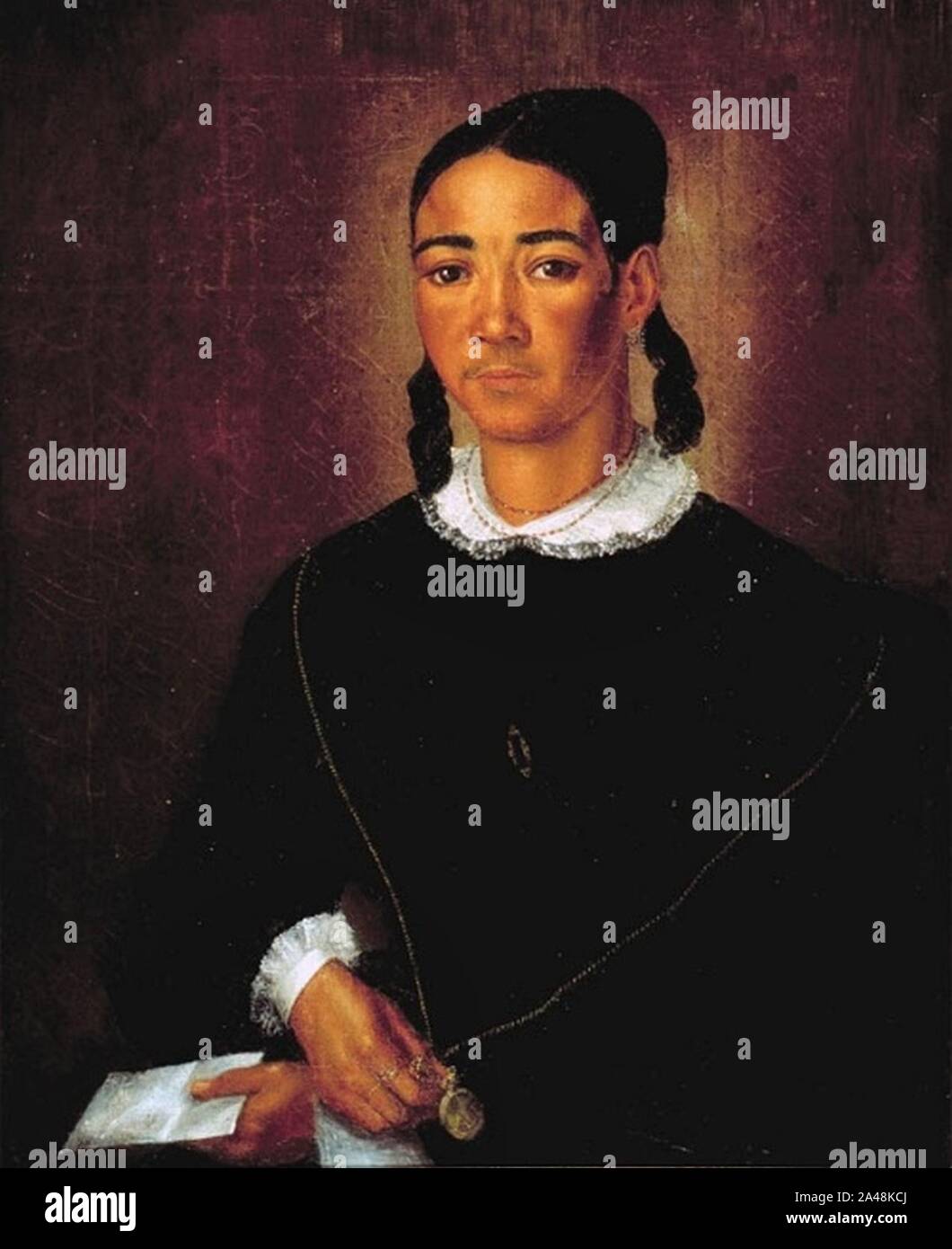 Fleischbein Portrait einer farbigen Frau 1840. Stock Photo