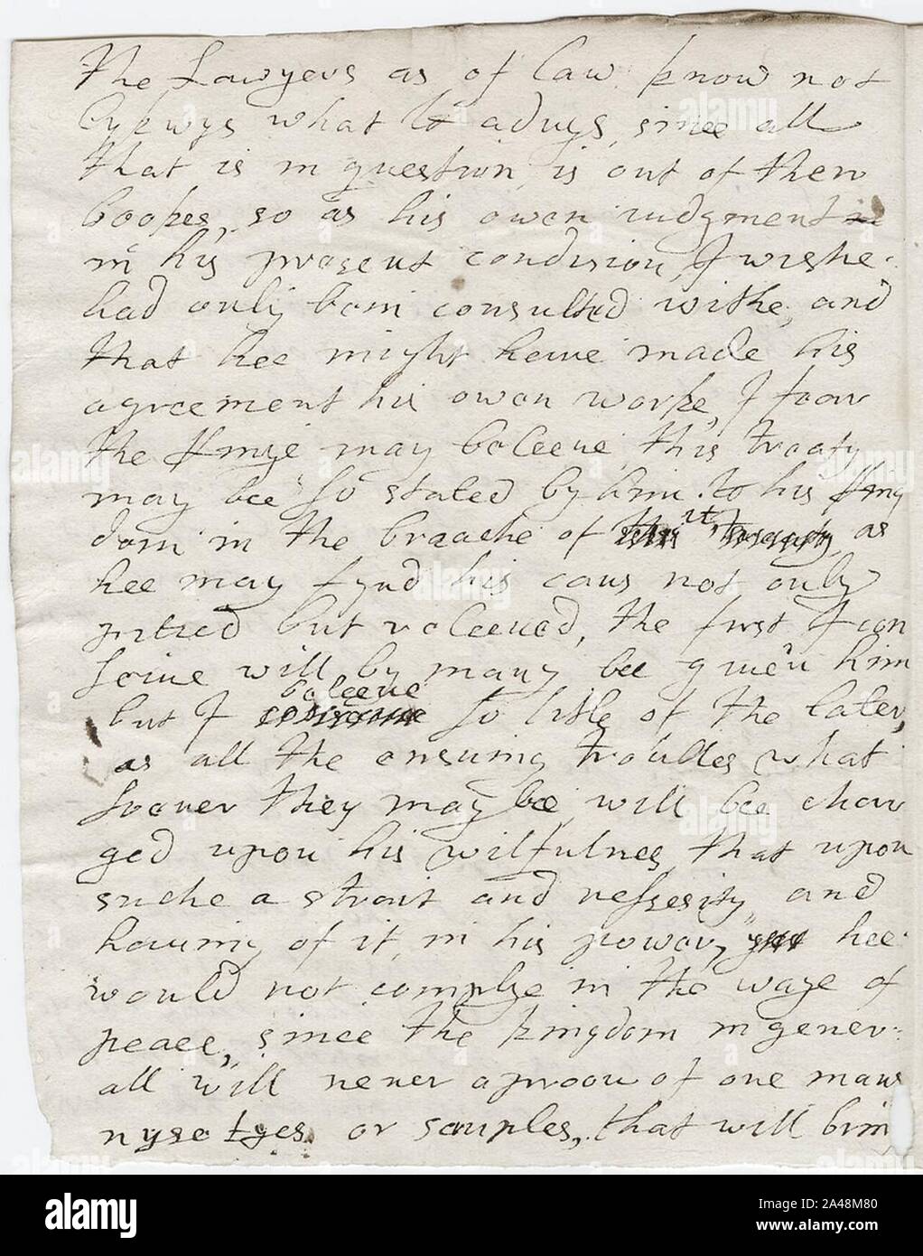 Beinecke Flickr Laboratory - (Autograph letter signed to Francis Rich, Lady Paget), 1648 September 24 (2). Stock Photo