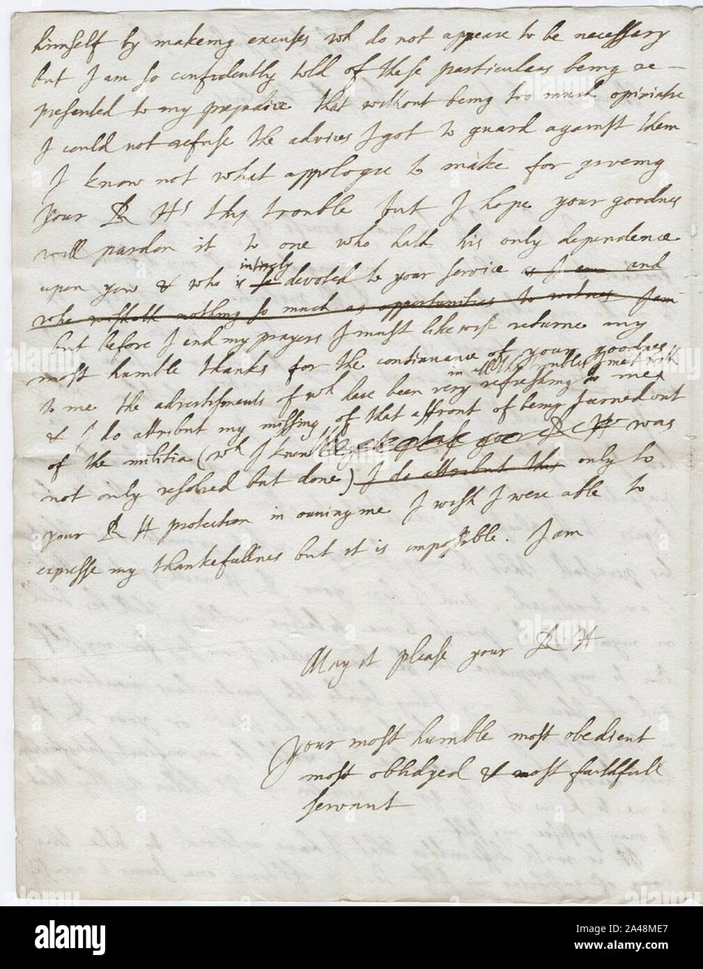 Beinecke Flickr Laboratory - (Letter addressed to) your Royale Highness, 1676 July 8, Edinburgh. Stock Photo