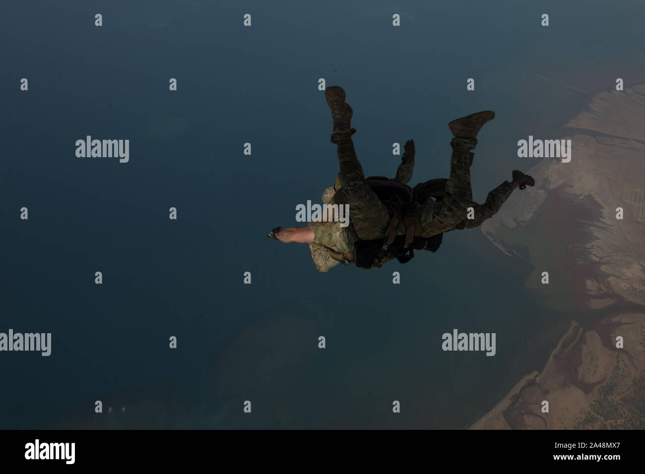 U.S. Air Force Pararescuman assigned to the 82nd Expeditionary Rescue Squadron, high altitude