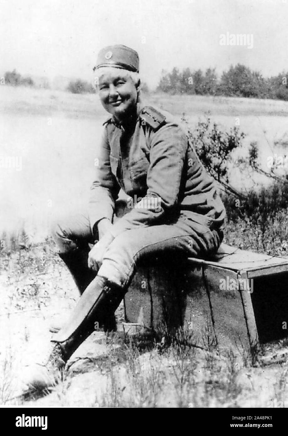 Flora Sandes in uniform. Stock Photo