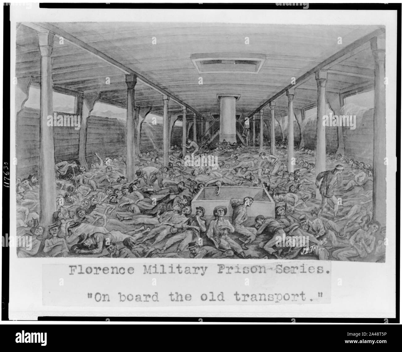 Florence military prison series-‘On board the old transport‘ - J.E. Taylor. Stock Photo