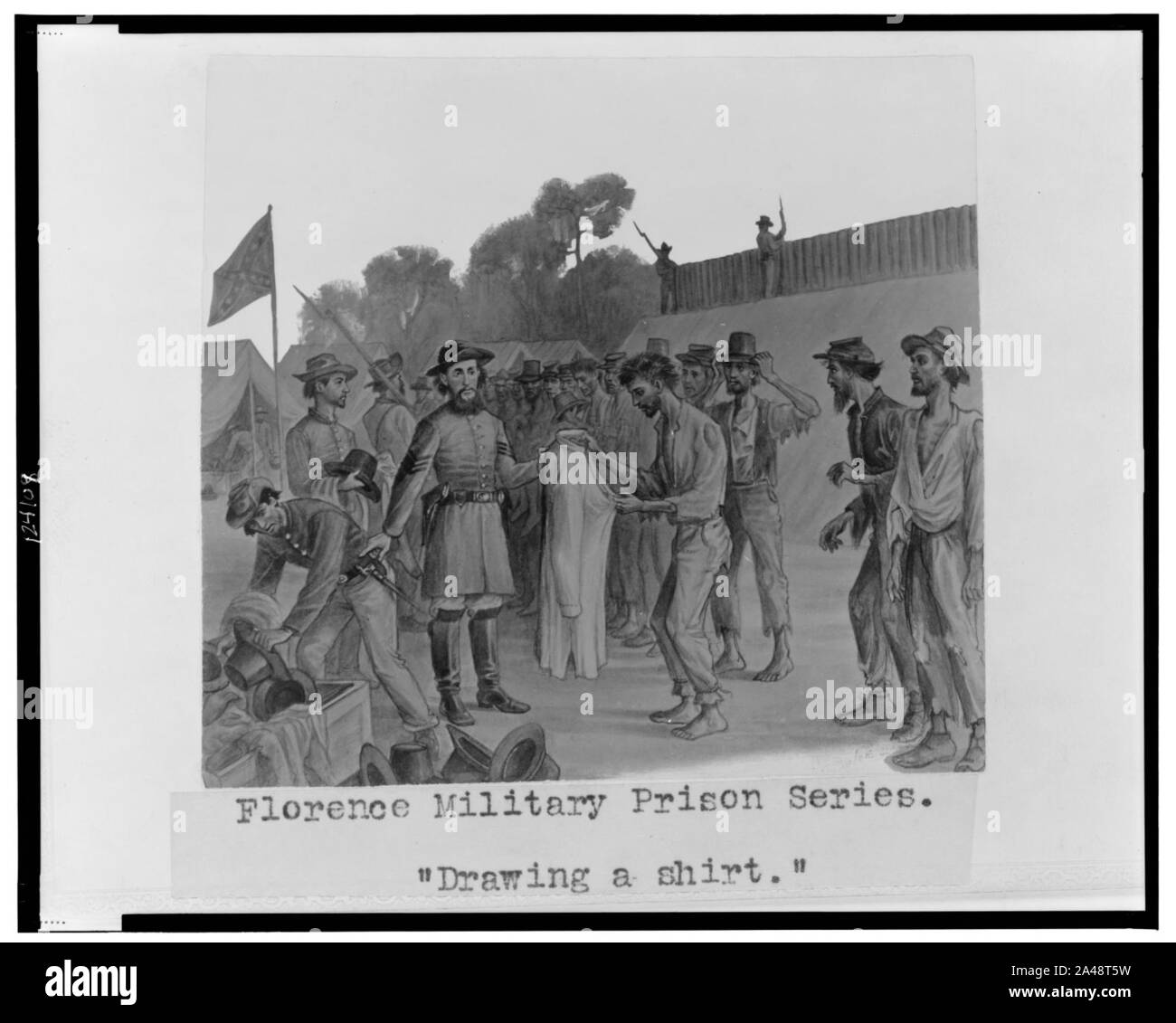 Florence military prison series-‘Drawing a shirt‘ - J.E. Taylor. Stock Photo