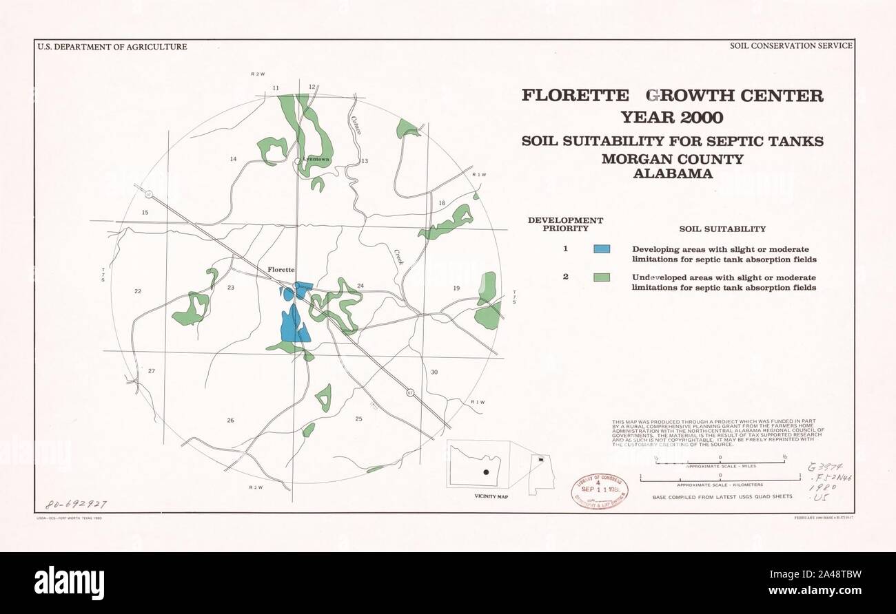 Florette growth center, year 2000, soil suitability for septic tanks, Morgan County, Alabama Stock Photo