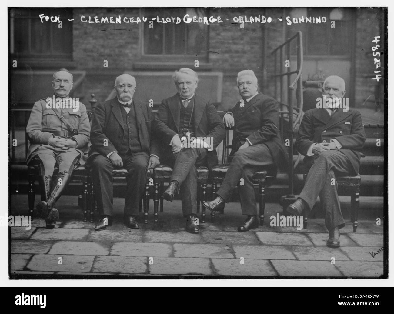 Foch, Clemenceau, Lloyd George, Orlando, Sonnino Stock Photo