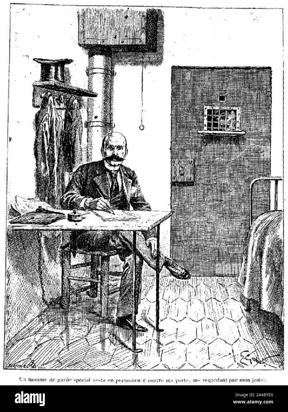 Ferdinand Walsin Esterhazy dans sa cellule - 1898. Stock Photo