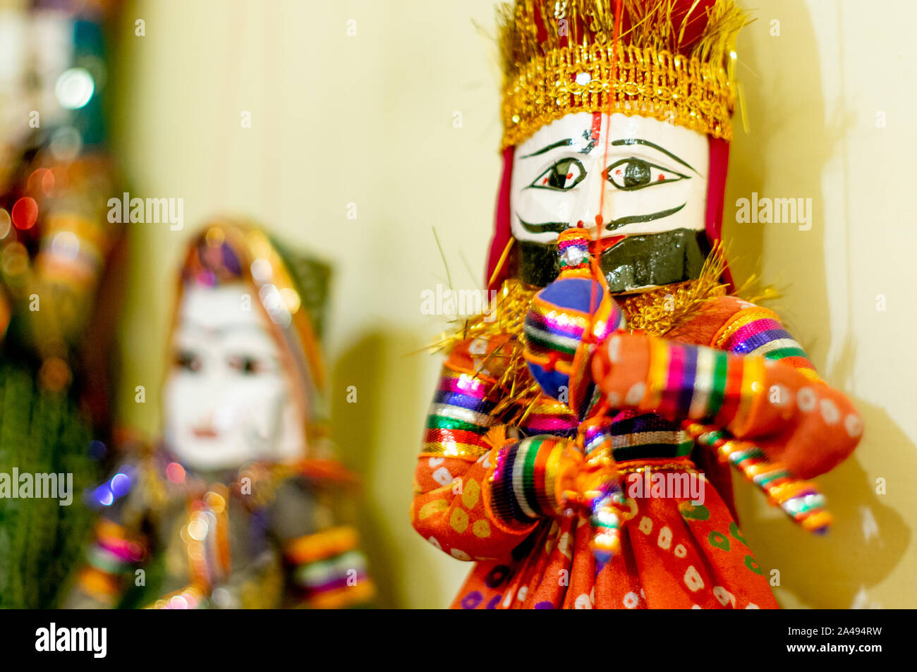 Traditional rajasthani puppets shot with a shallow depth of feild Stock Photo