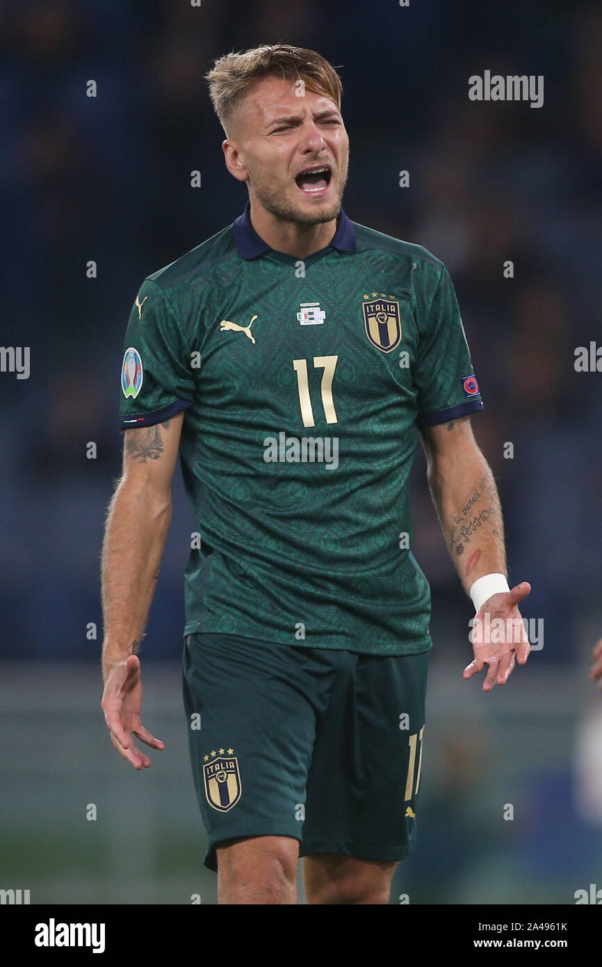 Rome, Italy. 12th Oct, 2019. ROME, ITALY - 12 OCTOBER 2019: C.Immobile (ITALY) during the UEFA Euro 2020 qualifier match between Italy and Greece, group j on October 12, 2019 in Rome, Italy. Credit: Independent Photo Agency/Alamy Live News Stock Photo