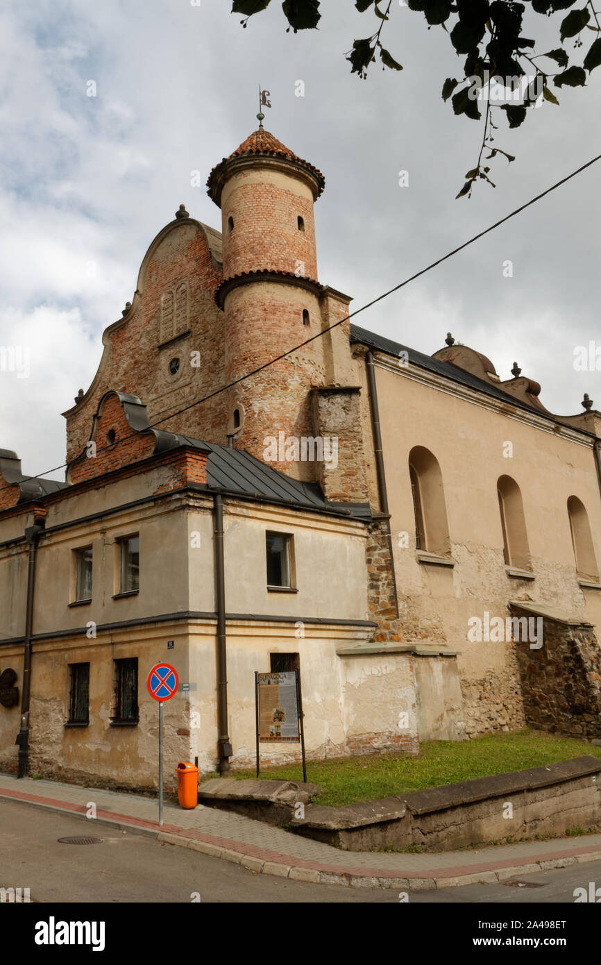 Old Synagogue in Lesko, Poland Stock Photo