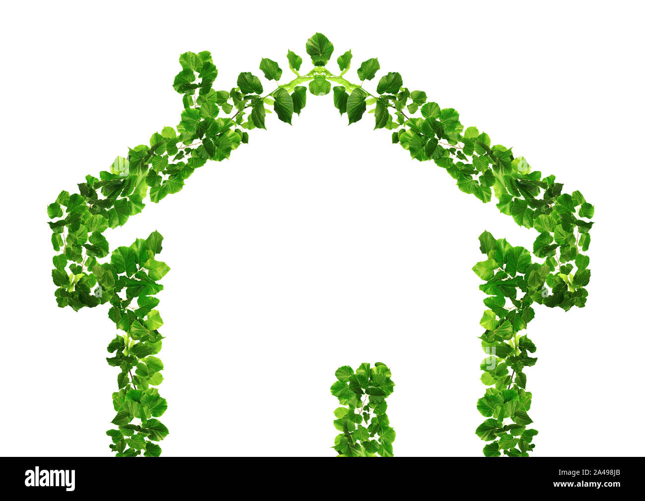 Foliage symbolizing construction by ecological and economic means. Stock Photo