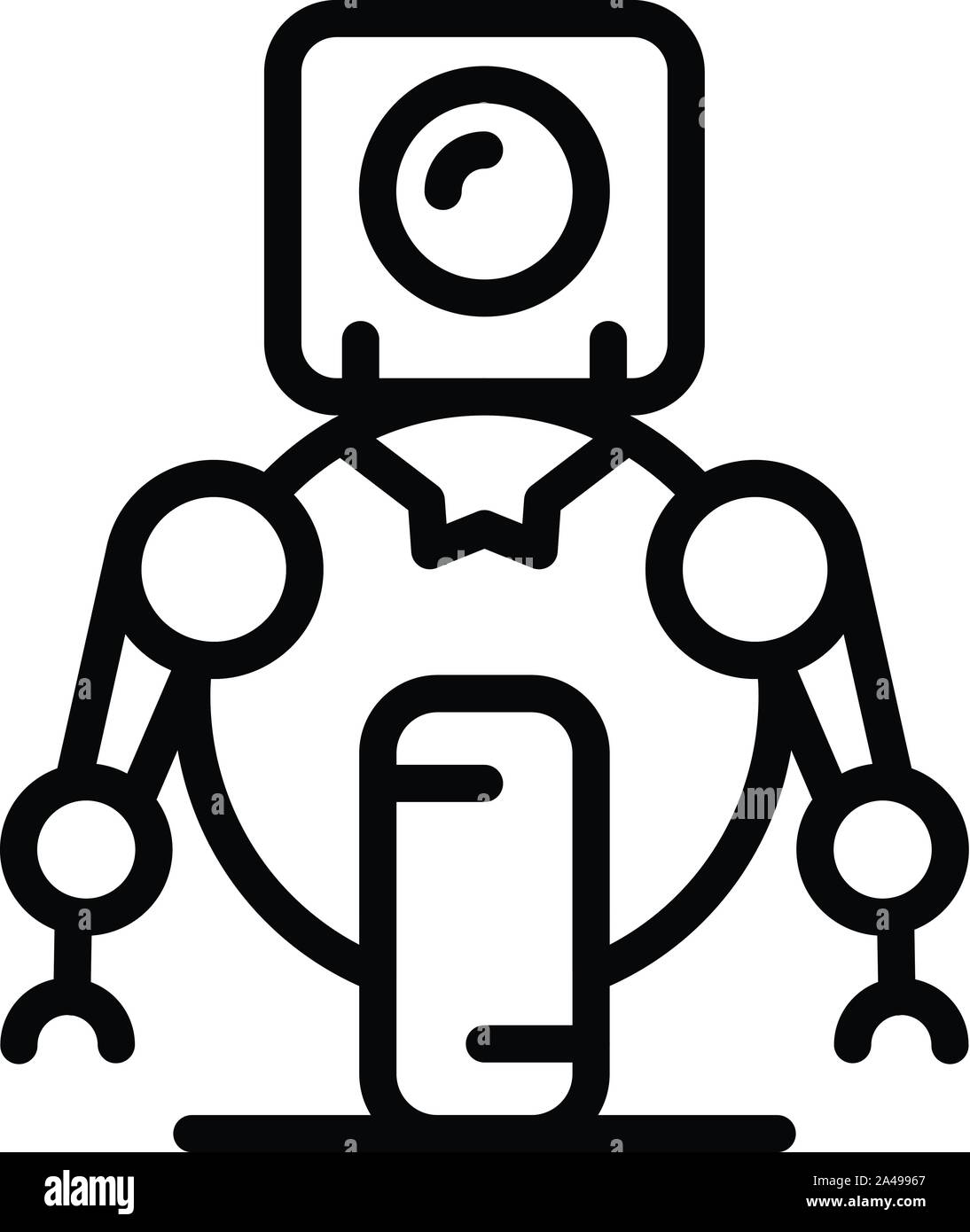 One wheel robot icon, outline style Stock Vector Image & Art - Alamy