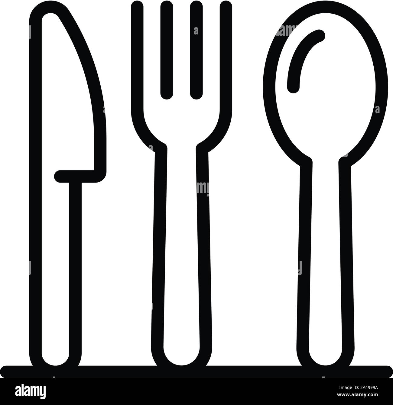 Knife fork spoon icon, outline style Stock Vector Image & Art - Alamy
