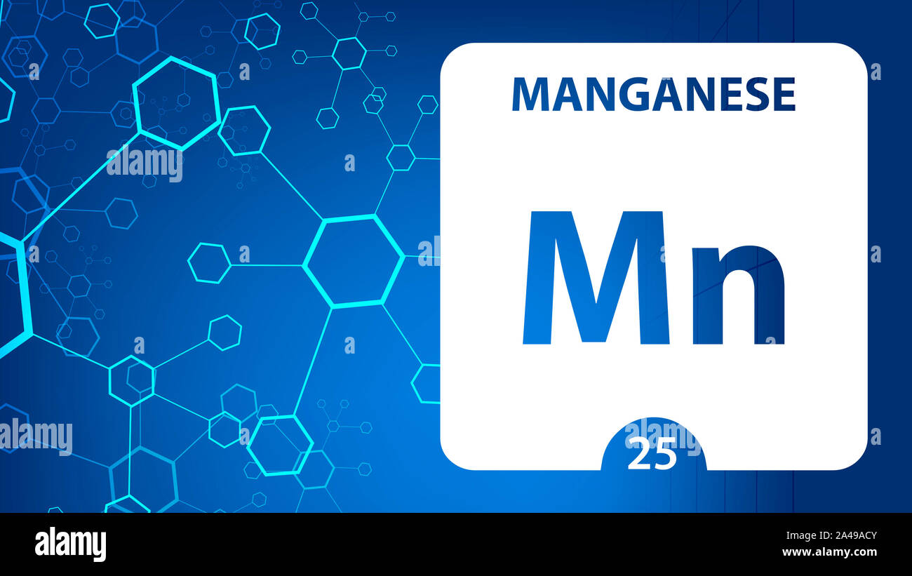 Manganese 25 element. Alkaline earth metals. Chemical Element of
