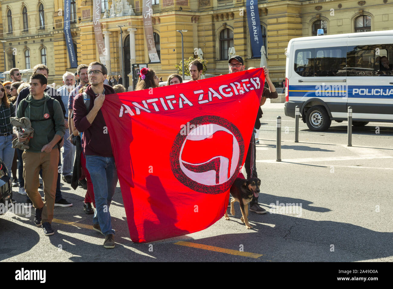 Demonstrations against right wing political parties in Croatia Stock Photo