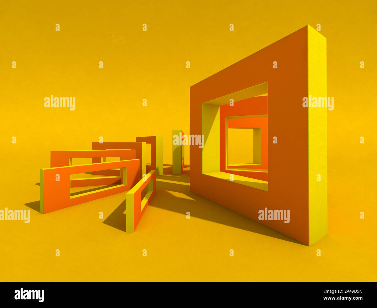 Abstract geometric background with shapes. 3D rendering Stock Photo - Alamy