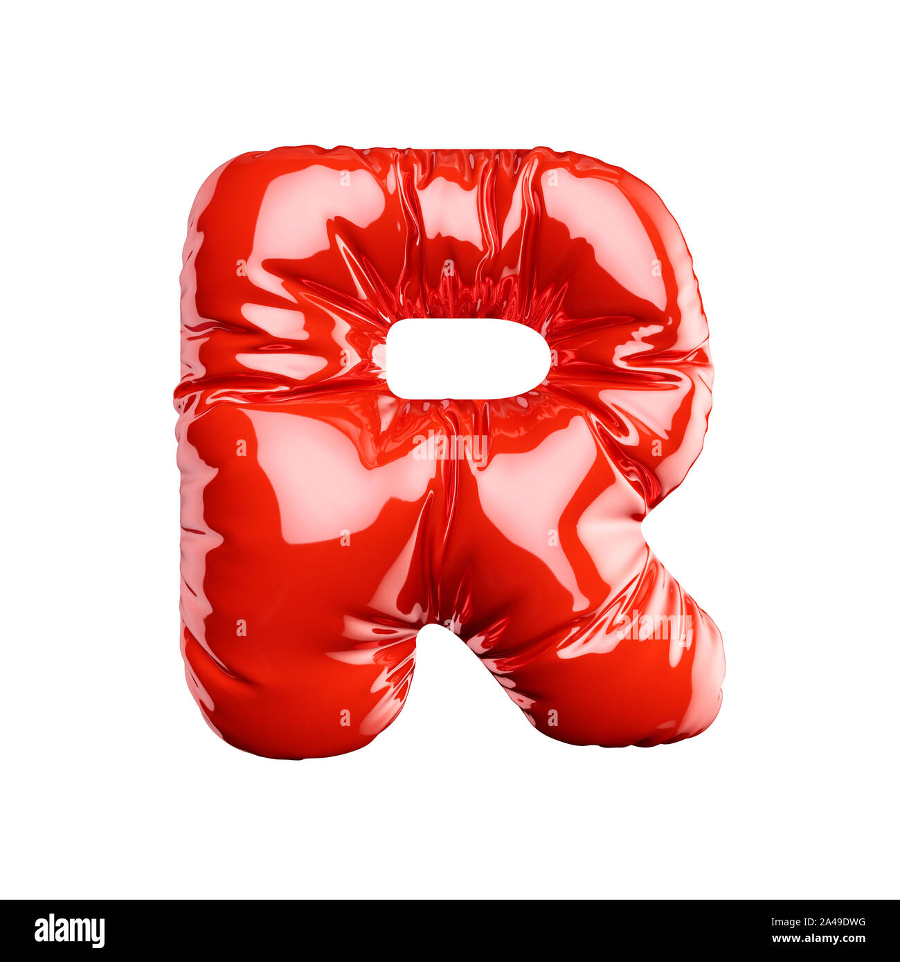 English alphabet red balloon letter font text character R on white ...