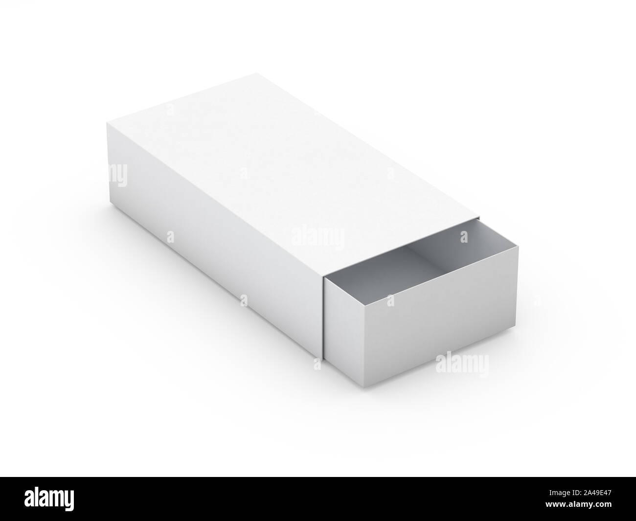 White box mock up isolated on white background. 3D rendering Stock ...