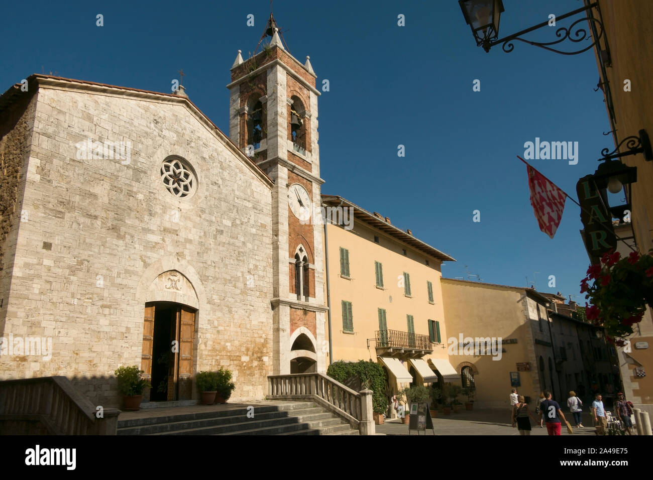 San Quirico d'Orcia, Siena / Italy-September 20 2018: Church of Madonna di Vitaleta Stock Photo