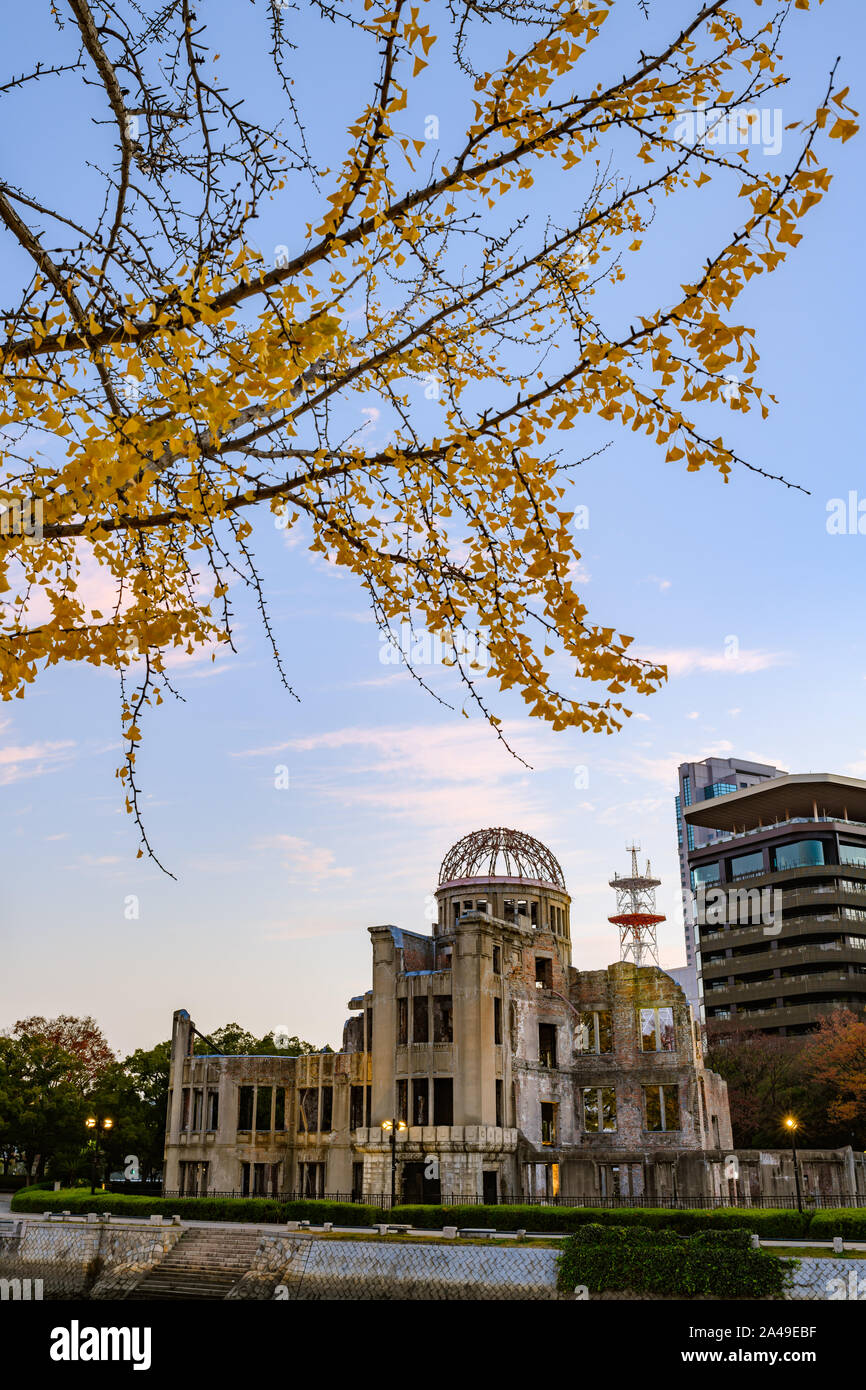 Autumn season at World Heritage Site Atomic Bomb Dome in Hiroshima, Japan. Stock Photo