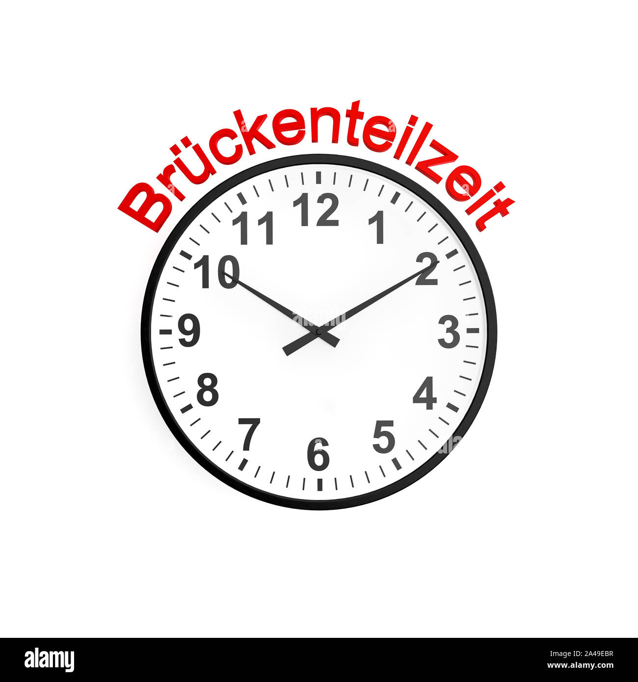 3D Illustration of working hours concept with german word