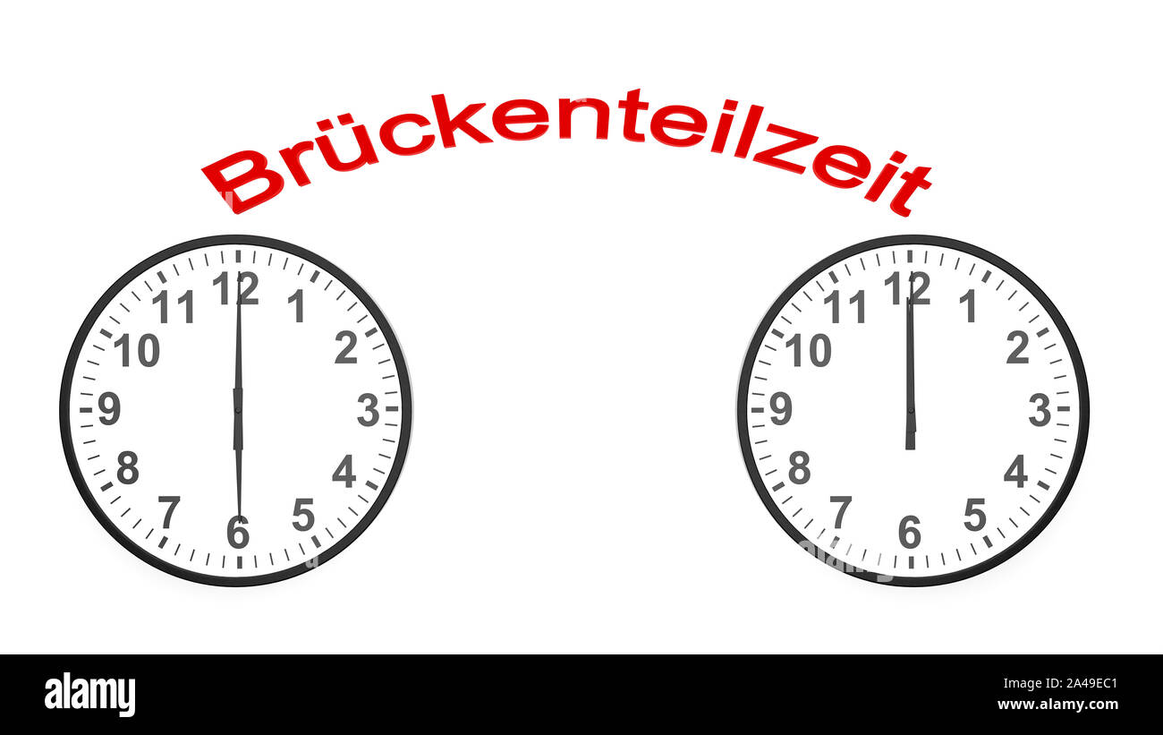 3D Illustration of working hours concept with german word