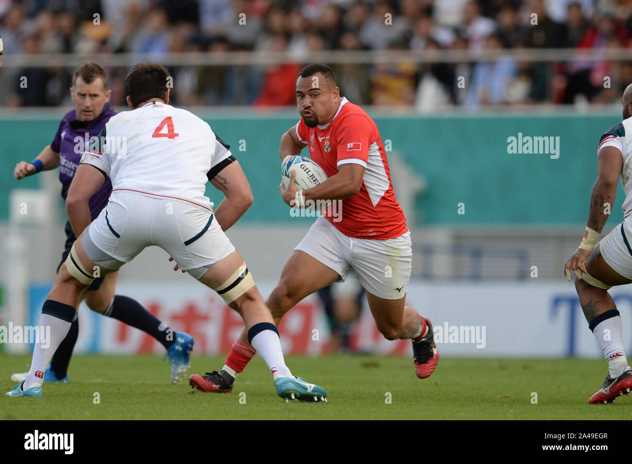 Osaka, Japan. 13th Oct, 2019. James Faiva of Tonga during the 2019