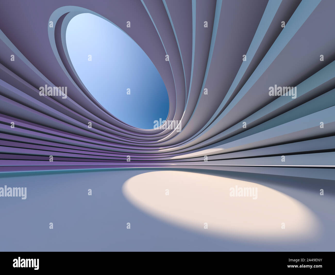 Abstract modern architecture background, empty open space interior. 3D ...