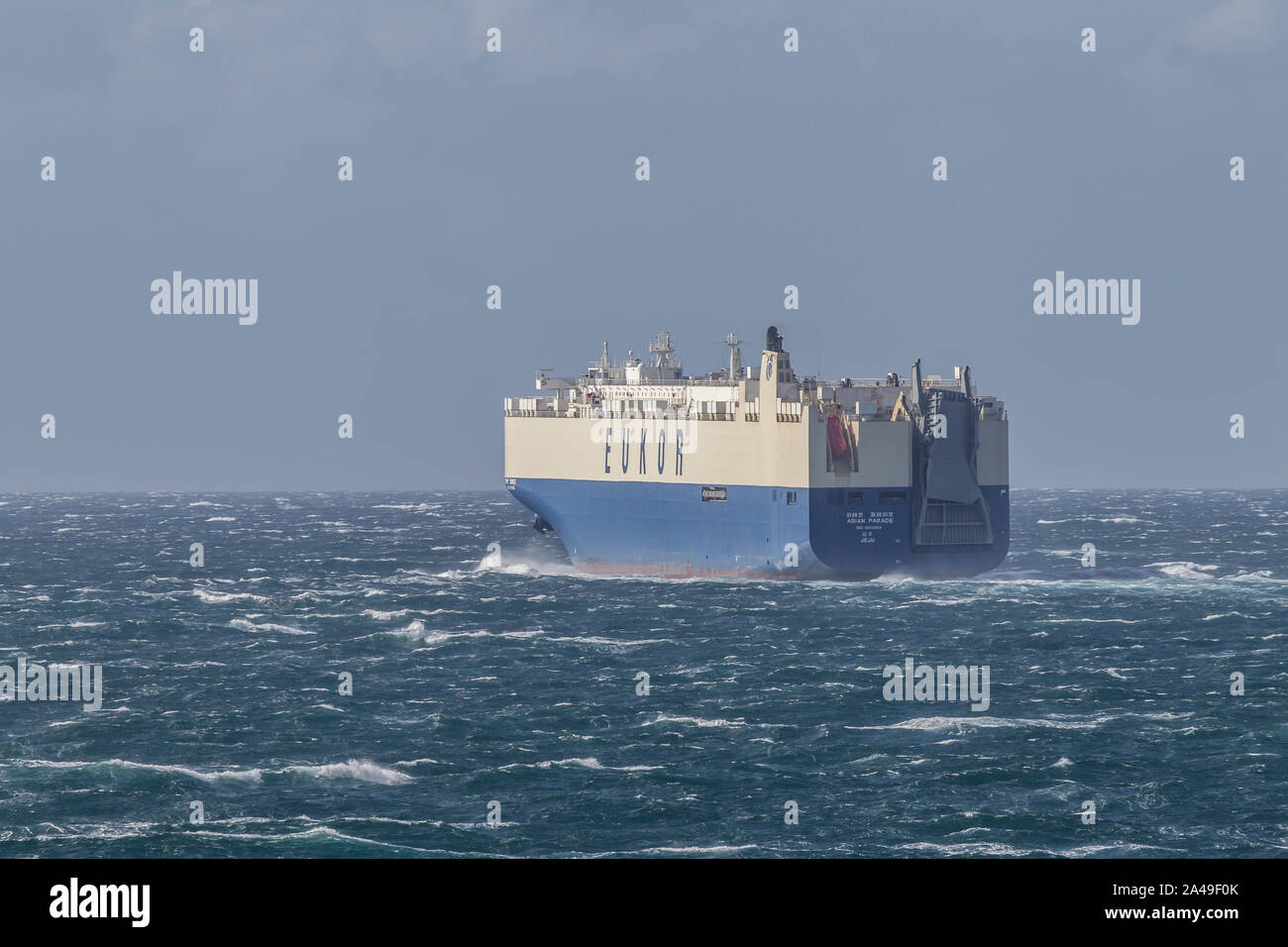 Asian Parade a vehicles carrier underway in the North Sea Stock Photo ...