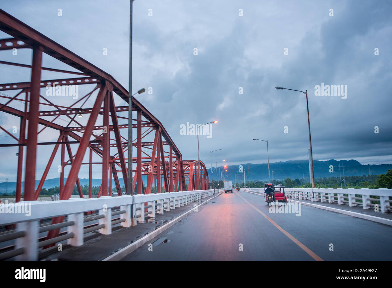 Tagoloan Bridge in early morning travel at Misamis Oriental Stock Photo