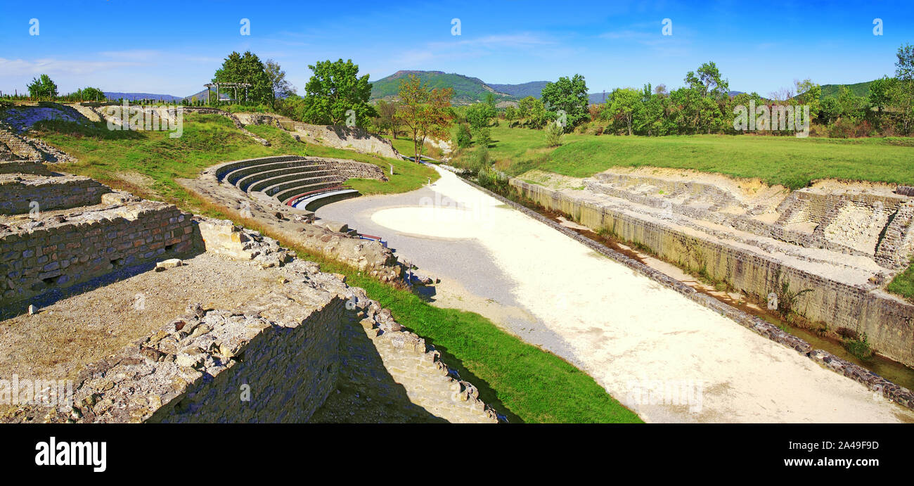 Ancient Roman amphitheater Stock Photo