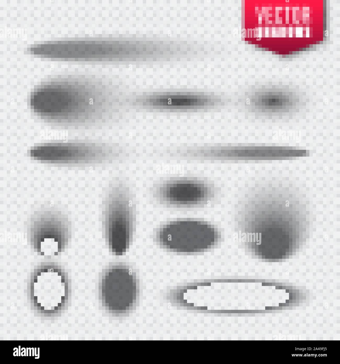 Vector shadows set on transparent background. Realistic isolated shadow ...