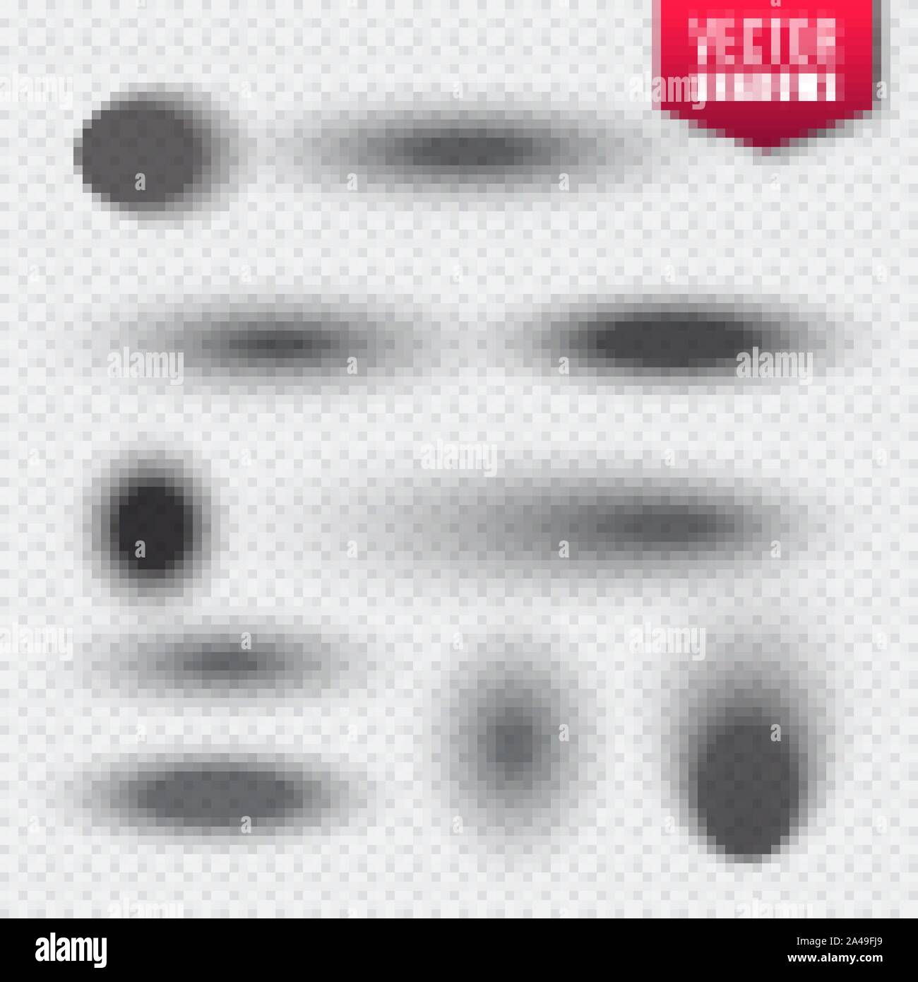 Vector shadows set on transparent background. Realistic isolated shadow ...