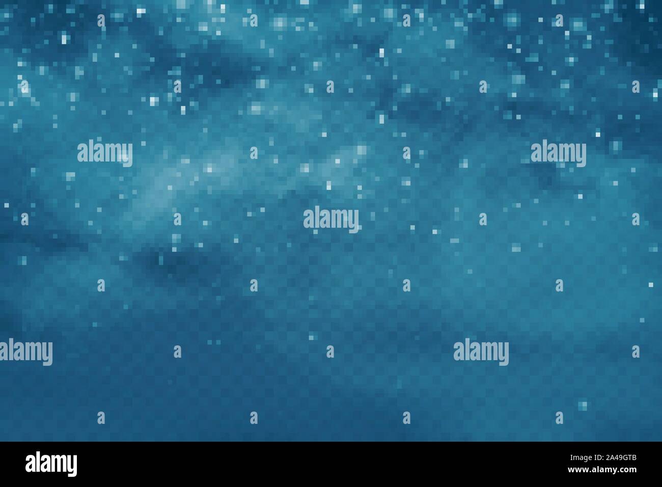 Realistic falling snow with snowflakes and clouds. Winter transparent ...