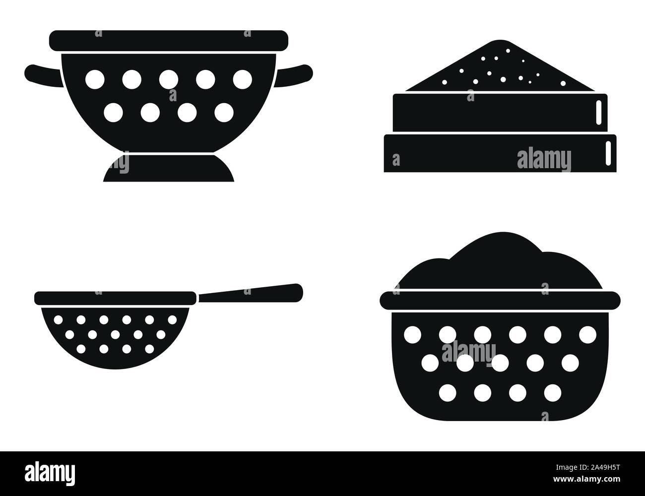Sieve icons set. Simple set of sieve vector icons for web design on