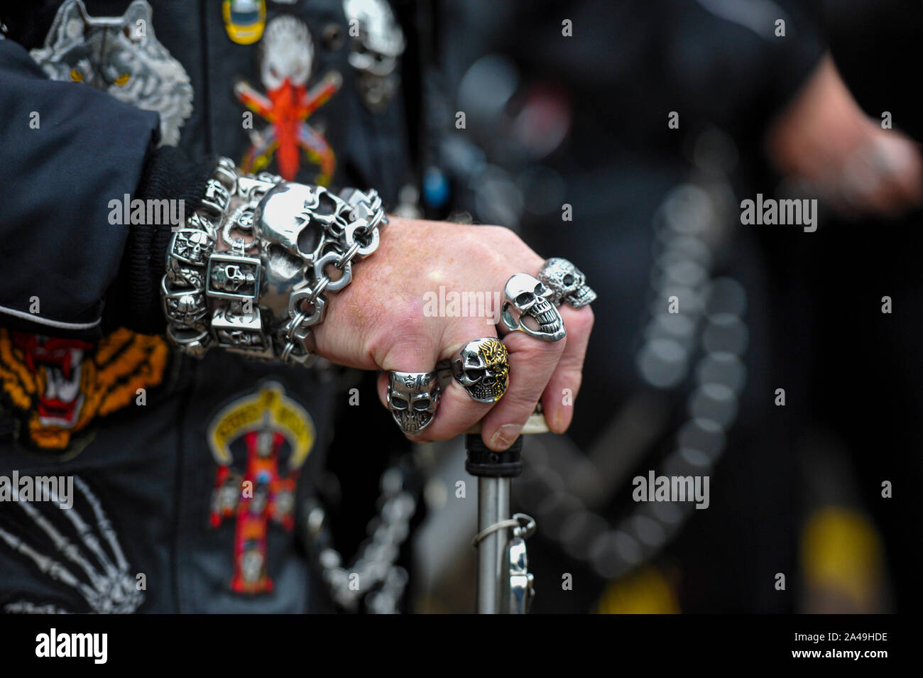 Brighton, UK. 13 October 2019 - Hundreds of bikers at the annual Brightona motorcycle event which helps raise money for the Sussex Hearts Charity. Brightona started at Brighton Marina in 2004 and is one of the biggest charity motorcycle events in England with bikers from all over the country taking part .Credit : Simon Dack / Alamy Live News Stock Photo