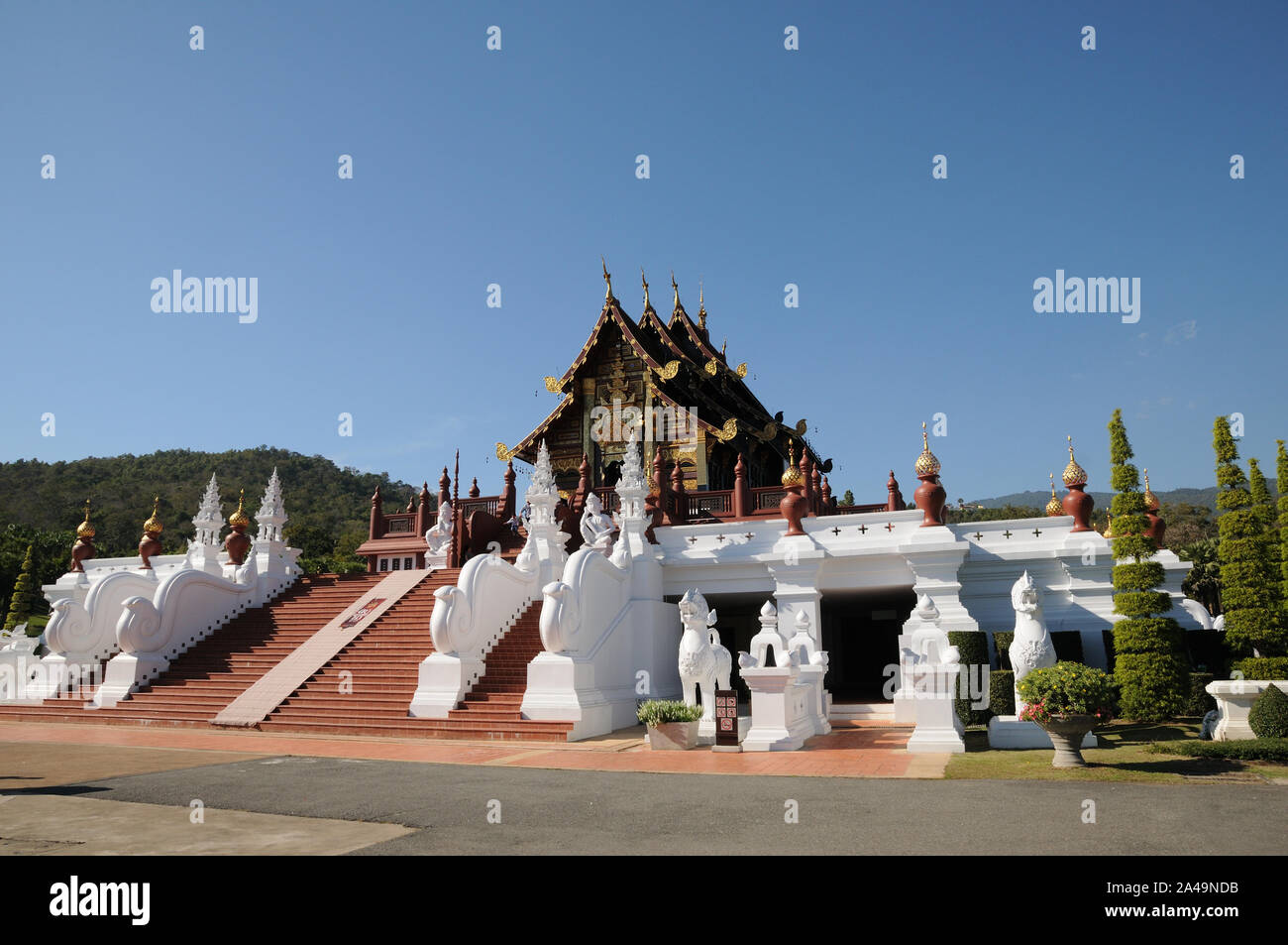 Royal Pavilion, also known as Ho Kham Luang, in Royal Park Ratchapruek, Chiang Mai, Thailand Stock Photo