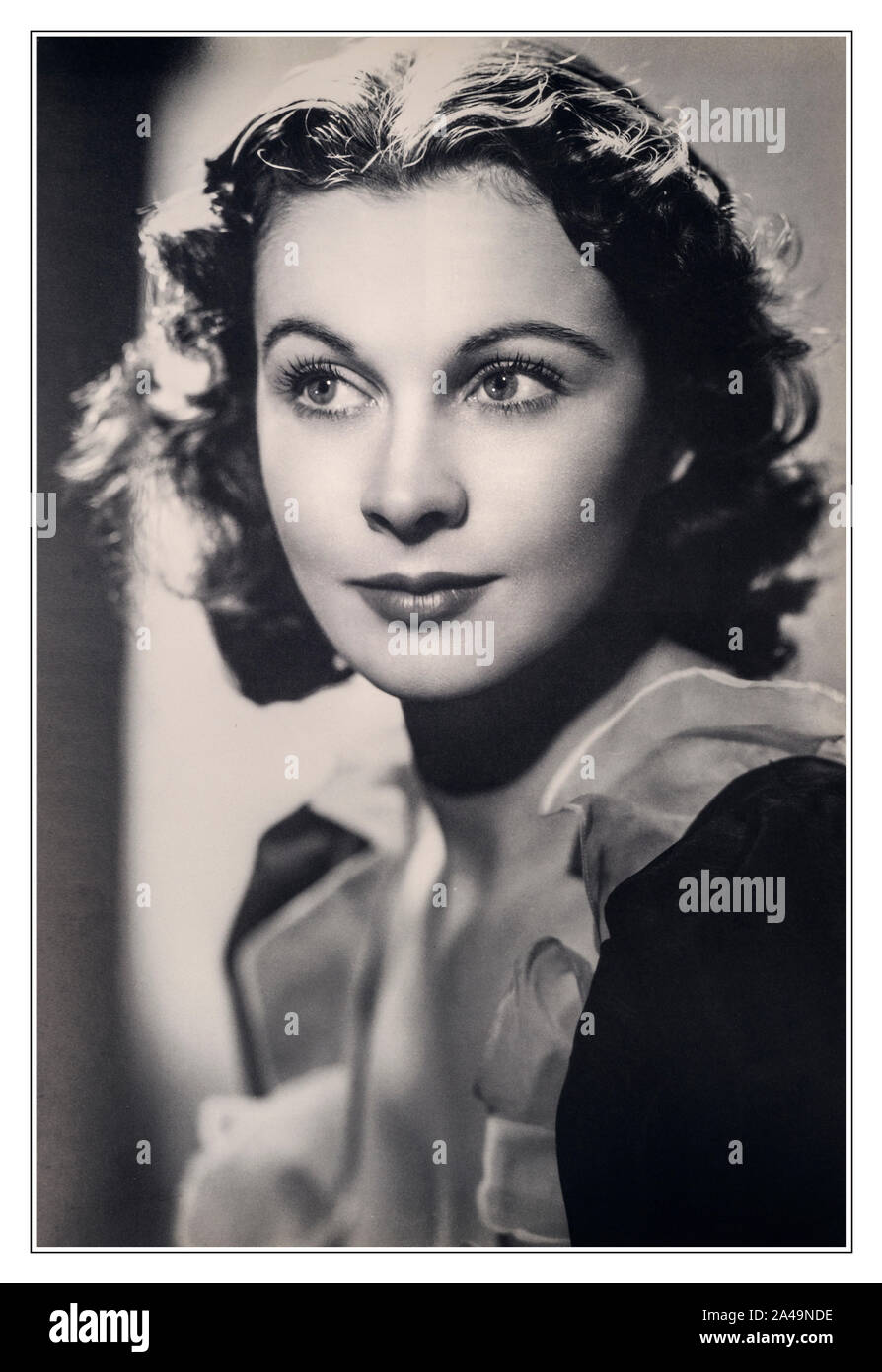 1930's Vivien Leigh studio promotional portrait as Serena Blandish British Film Actress. She won two Academy Awards for Best Actress, for her definitive performances as Scarlett O'Hara in Gone with the Wind and Blanche DuBois in the film version of A Streetcar Named Desire, a role she had also played on stage in London's West End in 1949 British leading lady married to Laurence Olivier Stock Photo