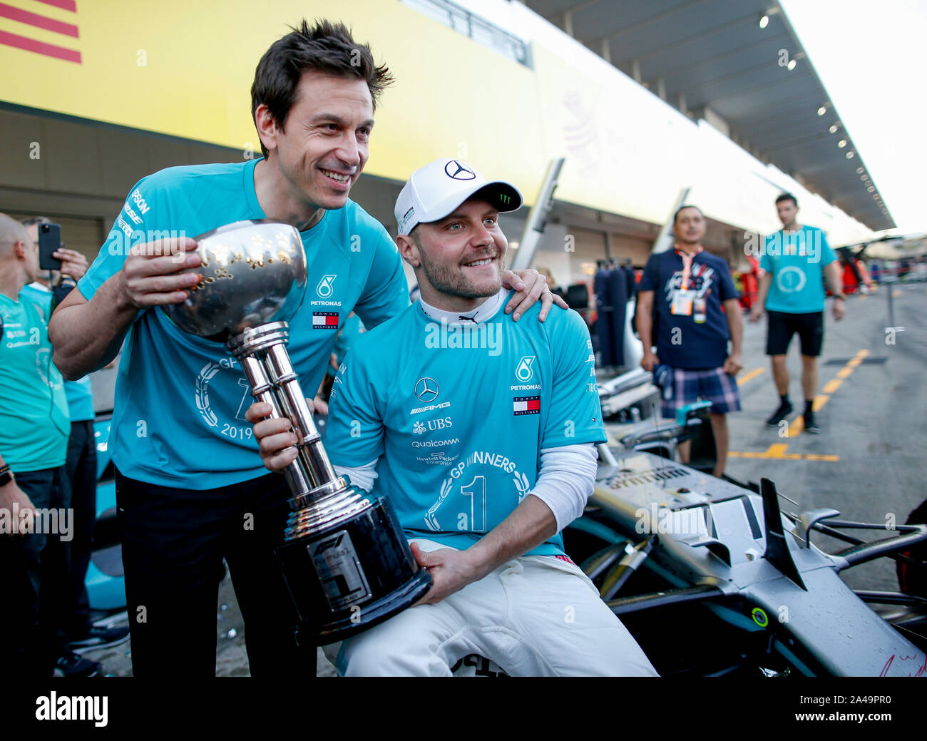 Suzuka Japan 13th Oct 2019 Motorsports Fia Formula One World Championship 2019 Grand Prix Of Japan Mercedes Amg Petronas Motorsport Team Celebrates The Win Of Constructors Championship 2019 Toto Wolff Aut Mercedes