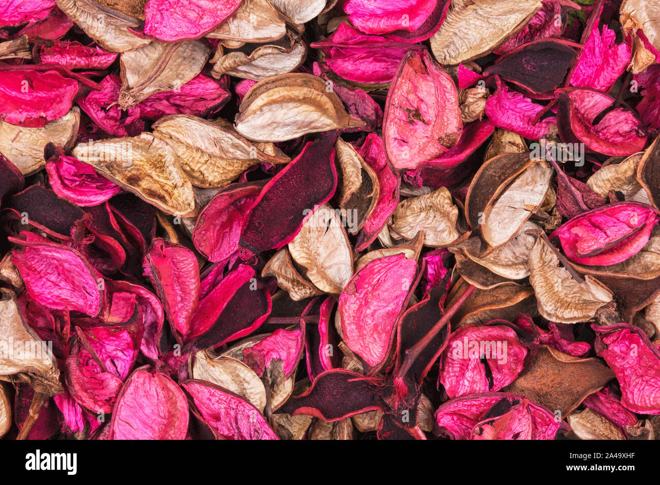 Beautiful and colorful background of Rose Scent potpourri Stock Photo
