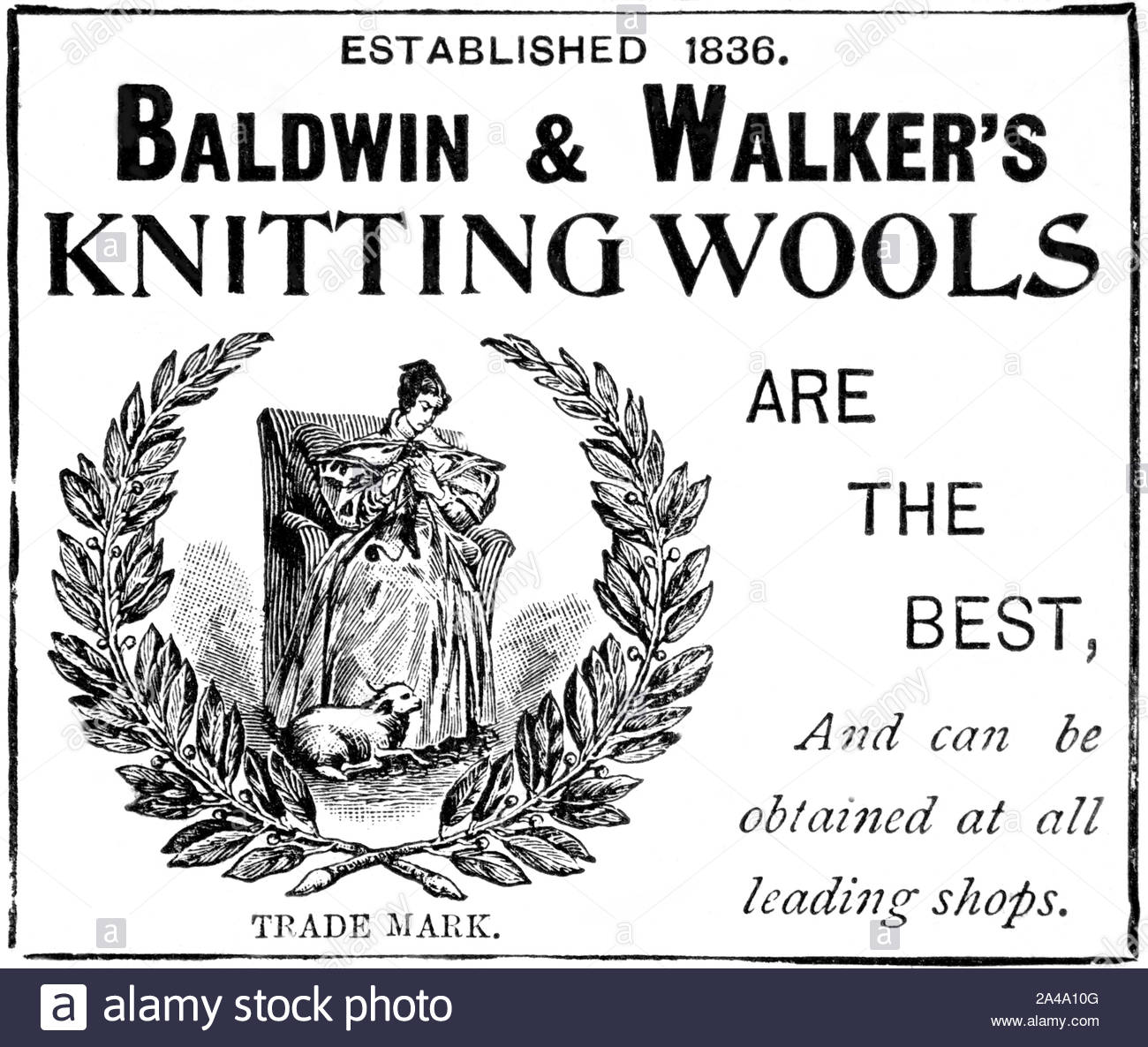 Victorian era, Knitting Wools, vintage advertising from 1895 Stock Photo