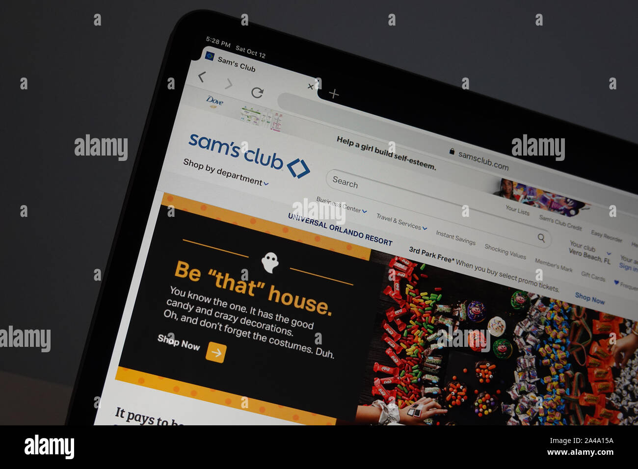 Orlando,FL/USA-10/12/19: The Sams Club online retail store webpage on a computer. Stock Photo