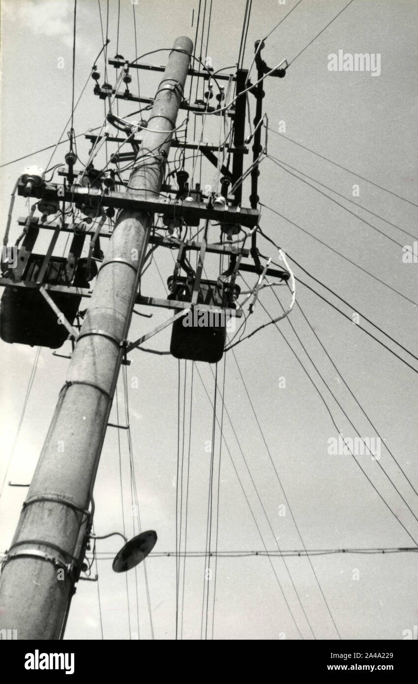 Electric pole, Japan 1958 Stock Photo Alamy