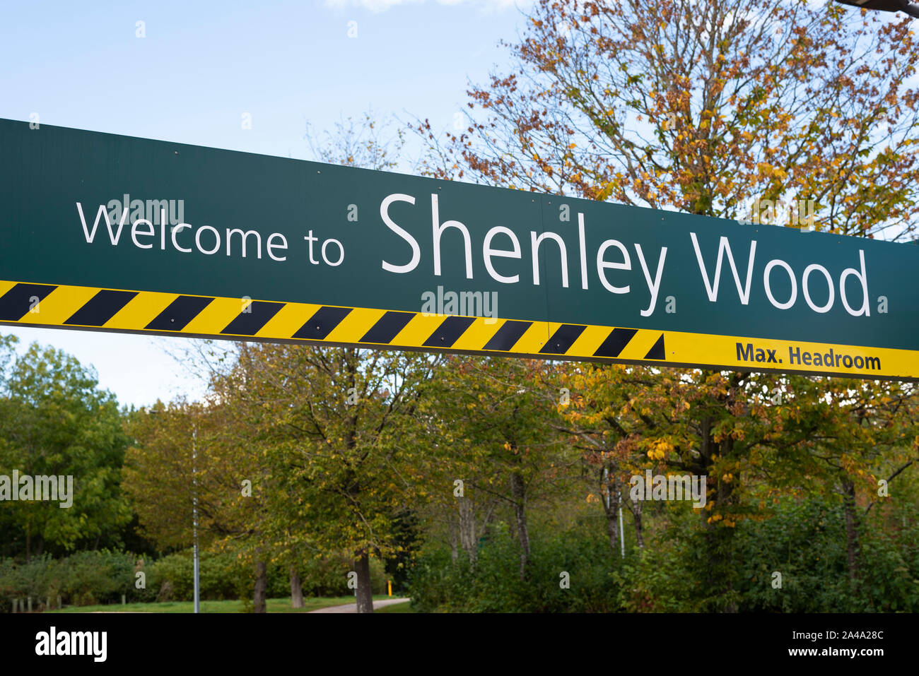Sign for Shenley Wood, Milton Keynes Stock Photo Alamy