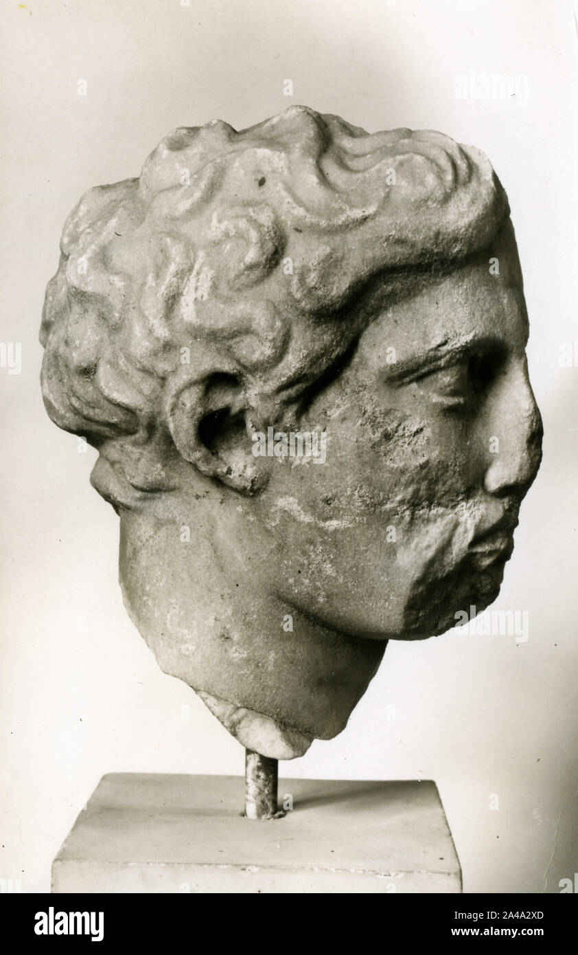 Greek marble man head statue, 1930s Stock Photo - Alamy