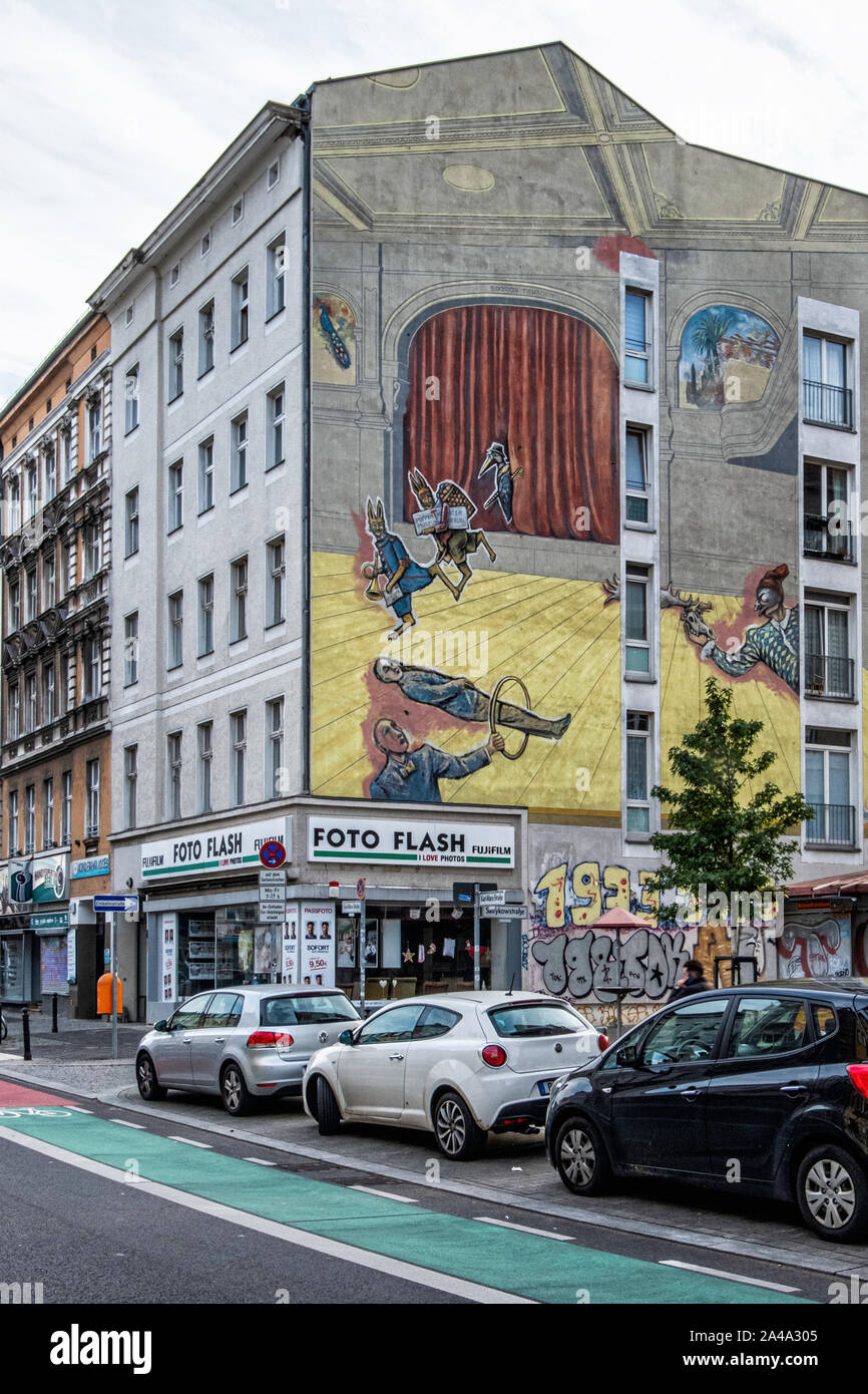 Puppet Theatre Museum Berlin. Advertisement for display on building