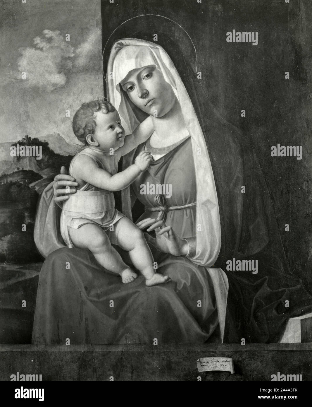 Madonna with Baby Jesus, painting by Italian artist Giovanni Battista Cima da Conegliano, 1960s Stock Photo
