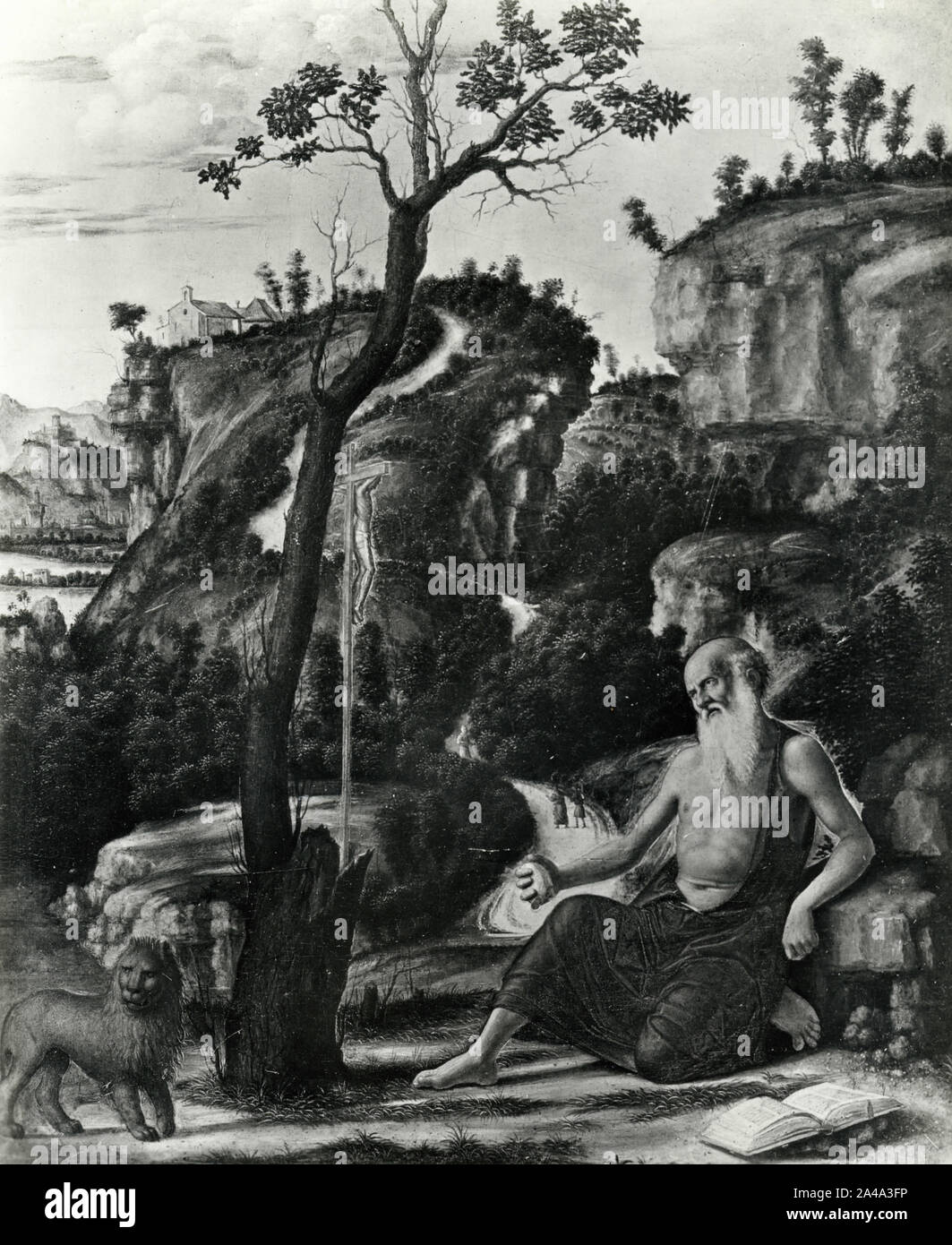 Saint Jerome, painting by Italian artist Giovanni Battista Cima da Conegliano, 1960s Stock Photo